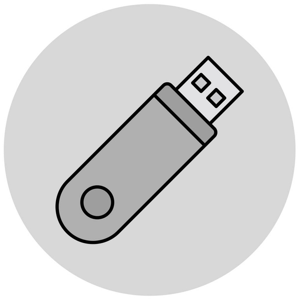 usb flash drive icon. simple illustration of laptop vector icons for web design - Vector, Image