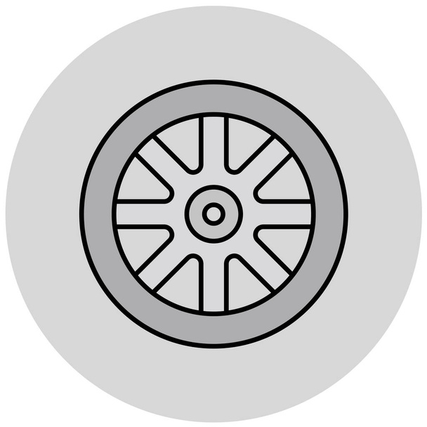 ícone de pneu de carro. ilustração simples de ícones de vetor de disco de freio de roda para web - Vetor, Imagem