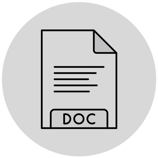 Ilustracja ikony formatu pliku doc - Wektor, obraz