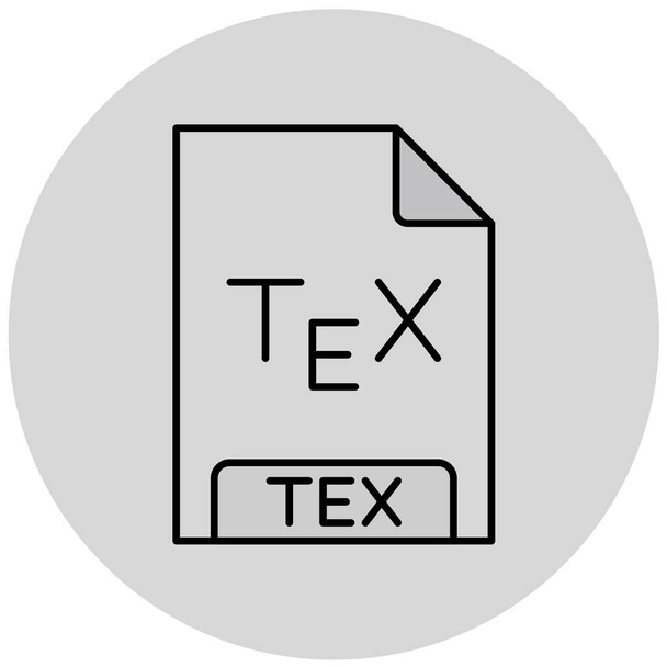 ilustrace ikony formátu souboru tex - Vektor, obrázek