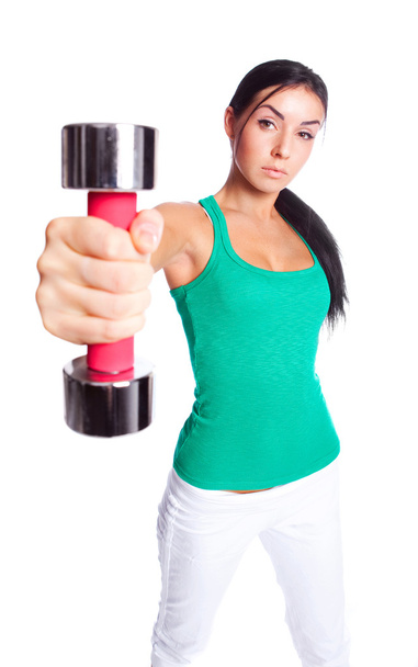 Woman with dumbbells - Foto, immagini