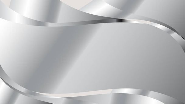 Silber Metall Textur Hintergrunddesign, Chrom Wave Hintergrund - Vektor, Bild