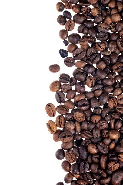 Close up view of coffee beans with white background - Foto, imagen
