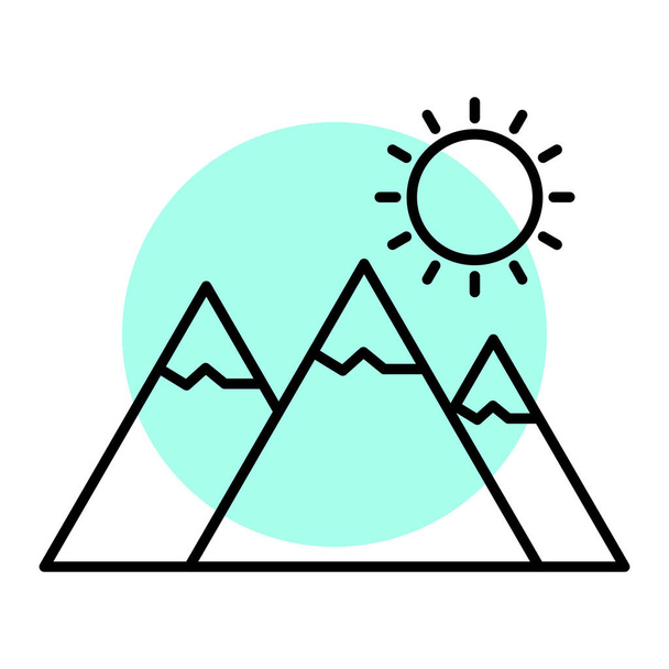 Icono de las montañas en estilo de moda Fondo aislado
 - Vector, Imagen