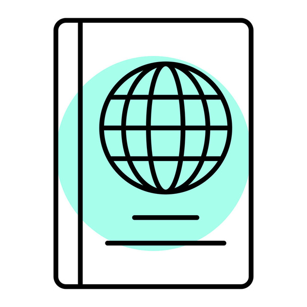 passport with a book icon. vector illustration - Vector, Image