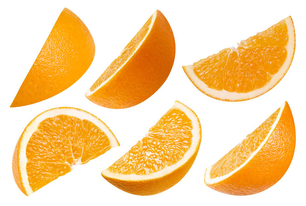Orange set clipping path. Collection Orange isolated on white. Full depth of field - Foto, imagen