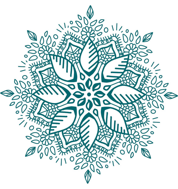 Mandala pattern ornament hand drawing illustration symmetrical meditation - 写真・画像