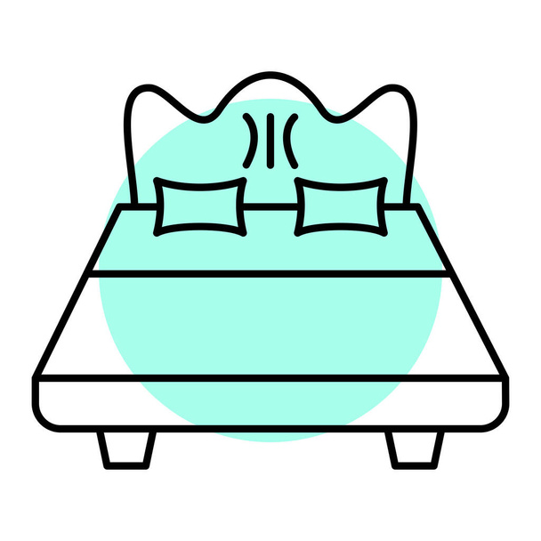 Bett mit Kissen Vektor Illustration Design - Vektor, Bild