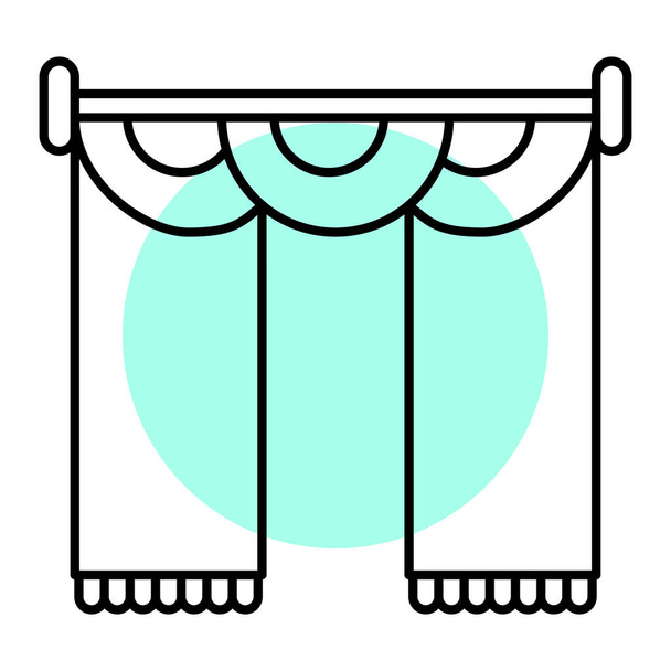 icône de rideaux. contour illustration de rideau vecteur symbole stock web design - Vecteur, image