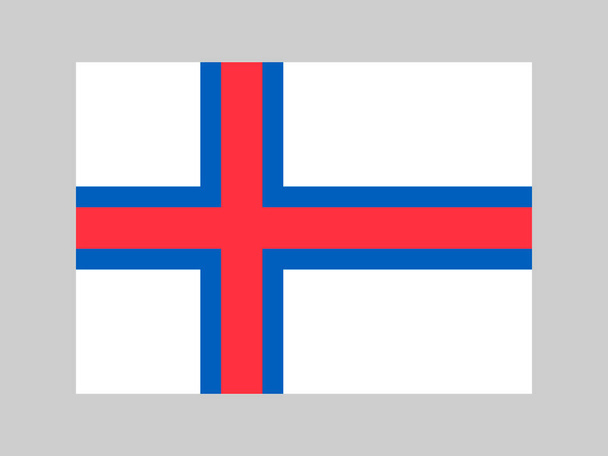 Faroe Islands flag, official colors and proportion. Vector illustration. - Vector, Imagen