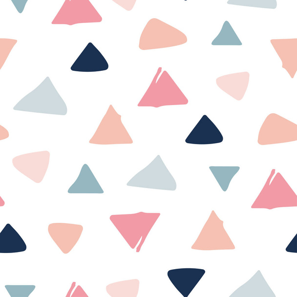 Seamless pastel geometric pattern of triangles by hand - Vecteur, image