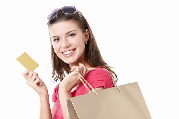 Young girl with a credit card - Photo, Image