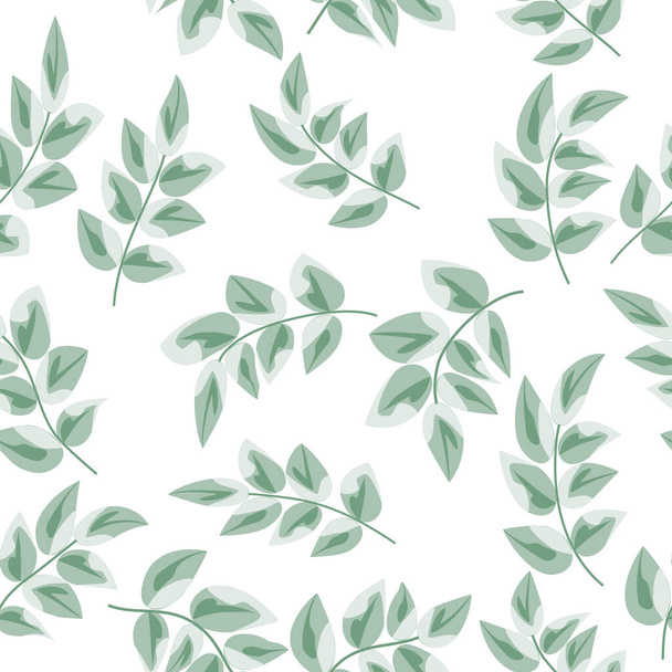 Grünes tropisches nahtloses Muster mit Blättern. Botanik Vektor Hintergrund, Dschungel Tapete. - Vektor, Bild