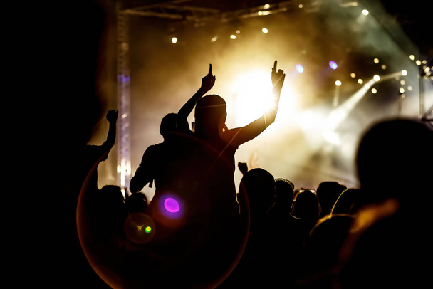 Gente feliz en un festival de música - Foto, imagen