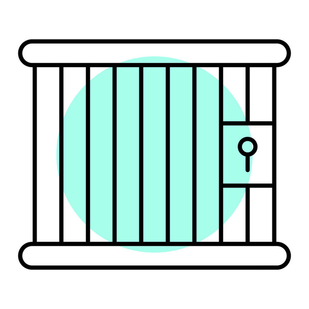 векторная иллюстрация значка двери и забора. набор символов клетки и склада для интернета. - Вектор,изображение
