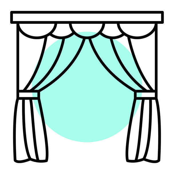 значок віконних штор. контурна ілюстрація елементів дизайну штор для інтернету
 - Вектор, зображення