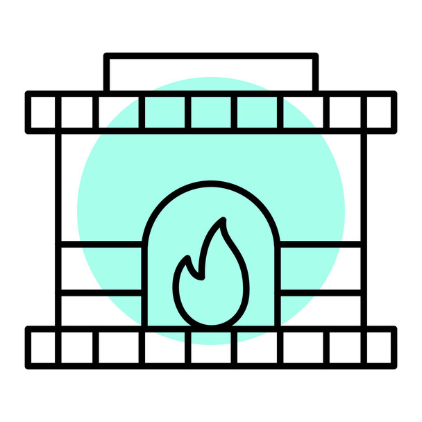 暖炉だ。Webアイコンシンプルなイラスト - ベクター画像