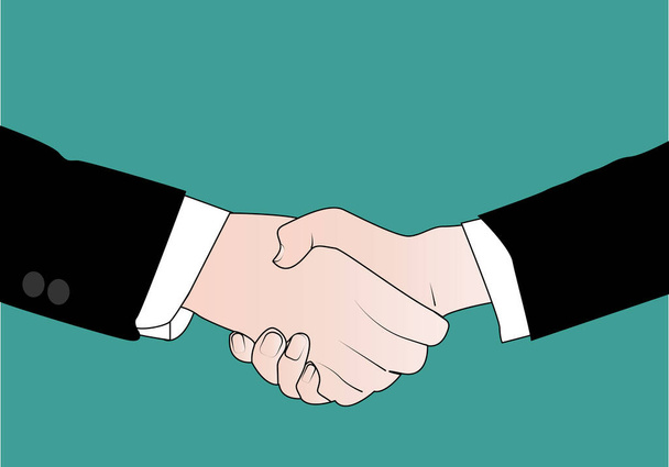 Handshake of a white person with a person of color - Vector, afbeelding