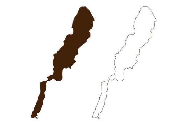 Farallon de Medinilla Island (Commonwealth of the Northern Mariana Islands, Pacific Ocean, United States of America, USA) map vector illustration, scribble sketch map - Vector, imagen