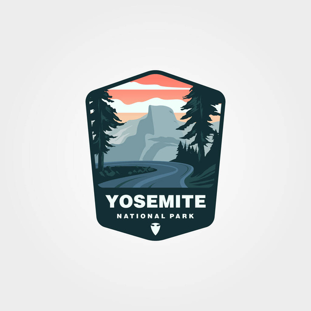 vector of yosemite national park sticker patch design, vintage united states national park collection illustration design - Vettoriali, immagini