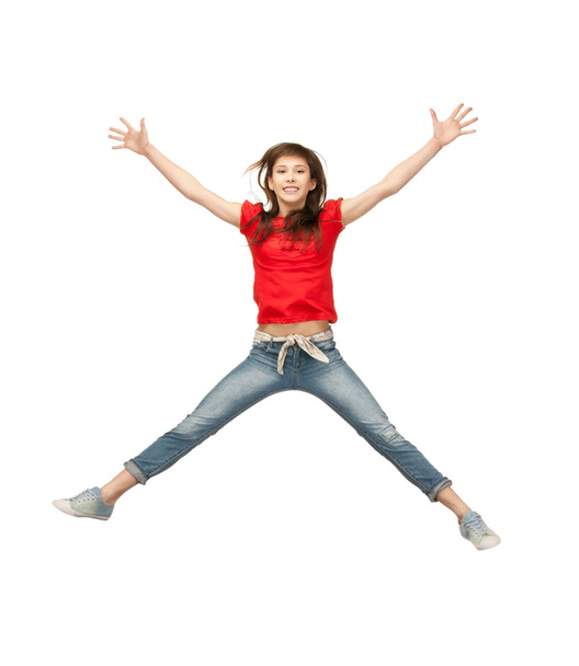 Прыгающая девочка-подросток
 - Фото, изображение