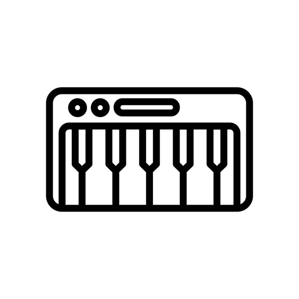 Piano keyboard vector icon. music, instrument. line icon style. Simple design illustration editable - Vetor, Imagem
