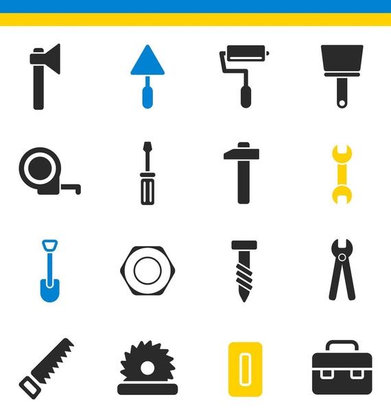 narzędzia, budowlane ikony - Wektor, obraz