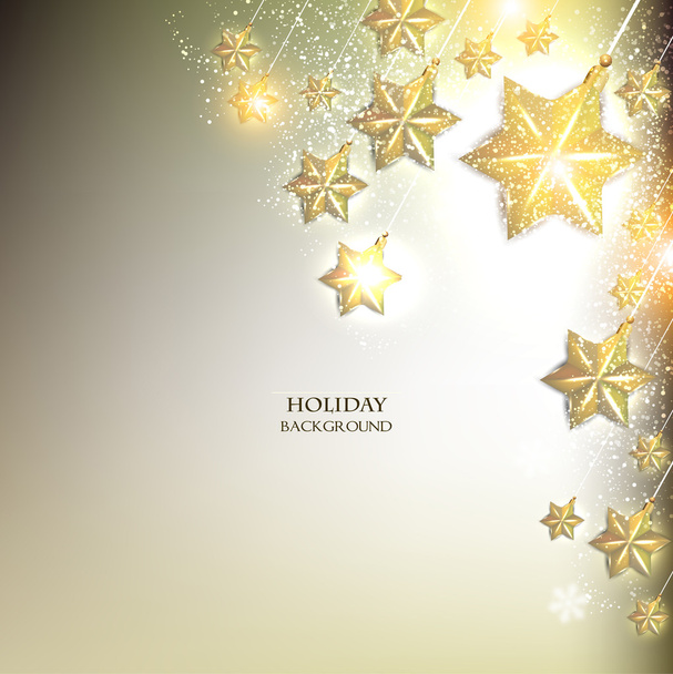 Christmas background with stars garland - Wektor, obraz