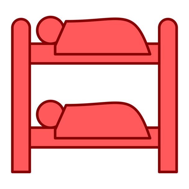 Doppelbett mit schlafenden Personen. Vektorillustration - Vektor, Bild