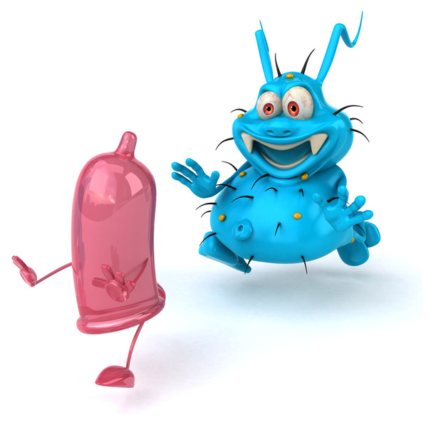 Germ and condom - Foto, afbeelding