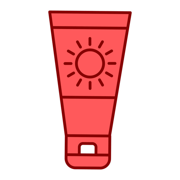 sunscreen lotion icon. outline illustration of sun vector icons for web - Vector, Image