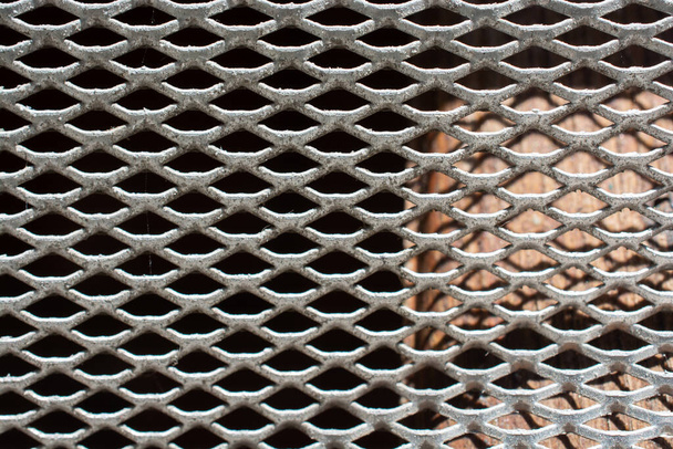 Fondo de textura de rejilla metálica con patrón abstracto - Foto, Imagen