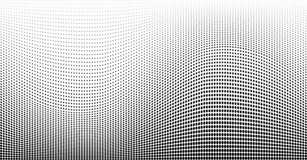 Polotónovaný vlnitý vektor abstraktní pozadí. Tečkovaná černá a bílá textura grunge - Vektor, obrázek