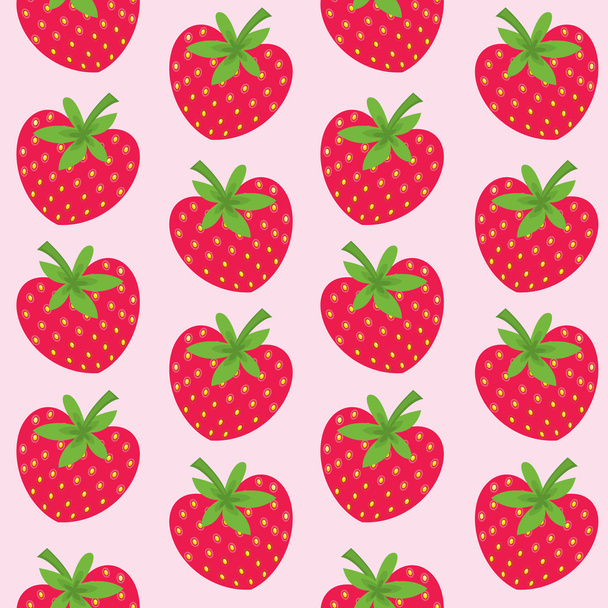 Seamless pattern with strawberries - Vector, Image