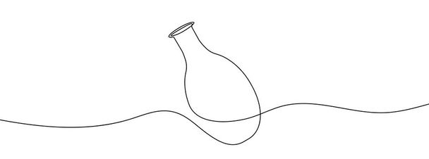 花瓶の連続線画。1行の線画の背景。ベクトルイラスト。花瓶の線描 - ベクター画像