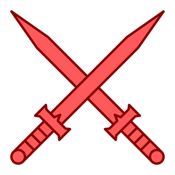 икона мечей. карикатура на средневековые мечи векторные иконки для интернета - Вектор,изображение