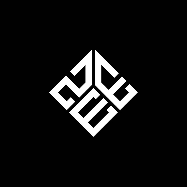 黒い背景にZEE文字のロゴデザイン。ZEE創造的なイニシャルレターのロゴコンセプト。ZEEレターデザイン. - ベクター画像