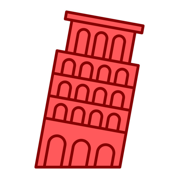 pisa castelo torre ícone vetor ilustração design - Vetor, Imagem