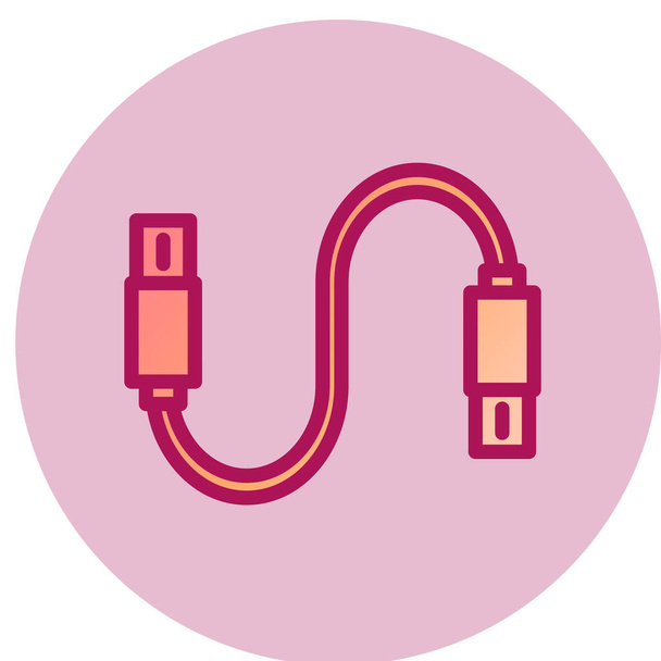Usb Cable web icon, vector  illustration - Vector, Image