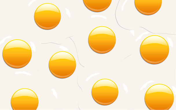 Fondo abstracto de muchos huevos fritos. Patrón vectorial - Vector, imagen
