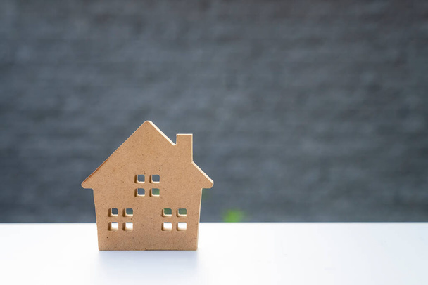 wooden house model, property and real estate business, house loan. - Fotografie, Obrázek