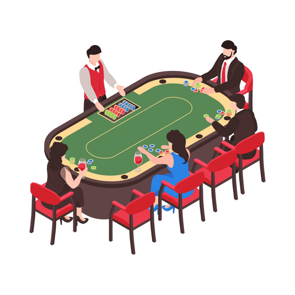 Gaming Table Casino Composition - Wektor, obraz