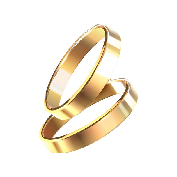 Golden Wedding Rings Composition - ベクター画像