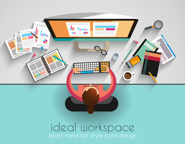Ideal Workspace for teamwork and brainsotrming - Vector, Image