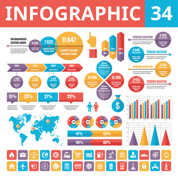 Infographic elements - set 34. - Vector, Image