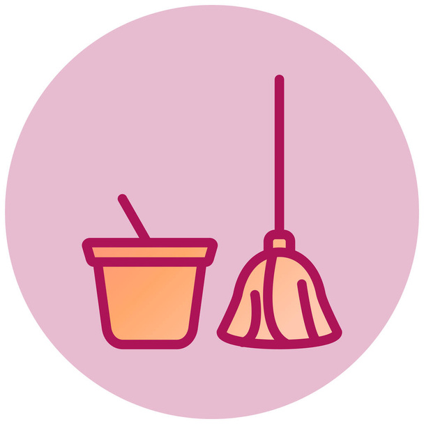 broom. web icon simple illustration - Vector, Image