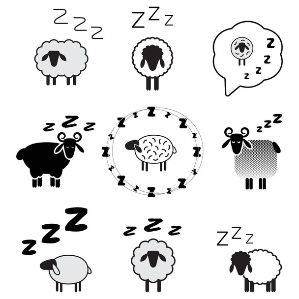 Zzz schapen icoon. Snurken symbool, zzzz pictogram, snurk teken, slaap geluid vector illustratie - Vector, afbeelding