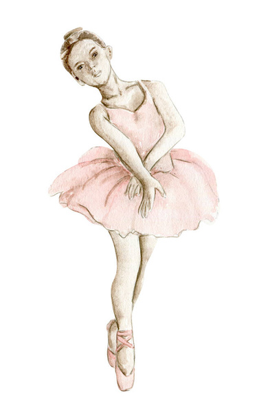Watercolor dancing small ballerinas - Φωτογραφία, εικόνα