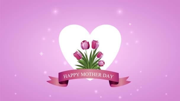 幸せな母の日のレタリングアニメーション - 映像、動画