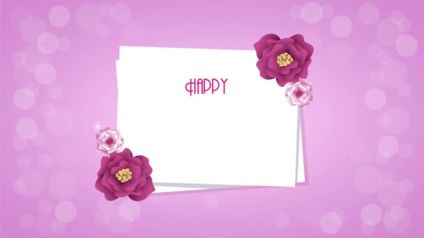 šťastný maminky den písmo animace - Záběry, video